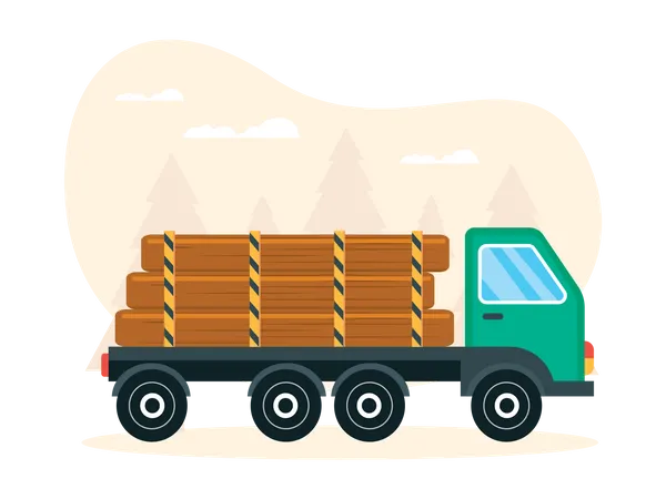 Camion de bois  Illustration