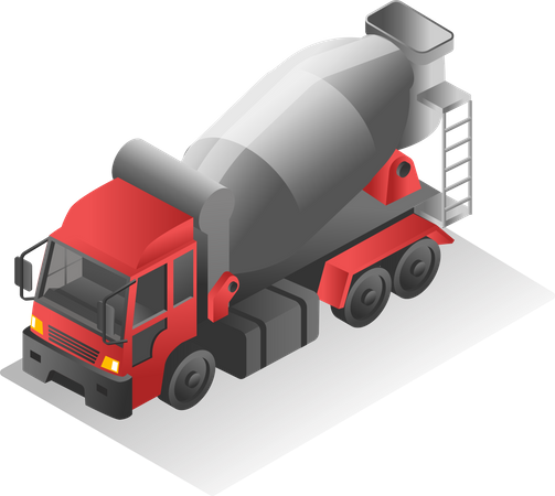 Camión mezclador de cemento  Ilustración