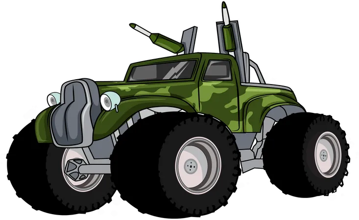 Voiture de camion monstre de l'armée  Illustration