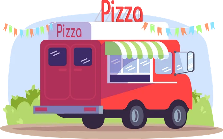 Camion à pizza  Illustration