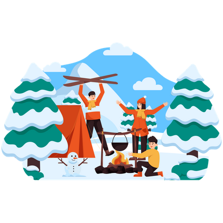 Camp d'hiver  Illustration