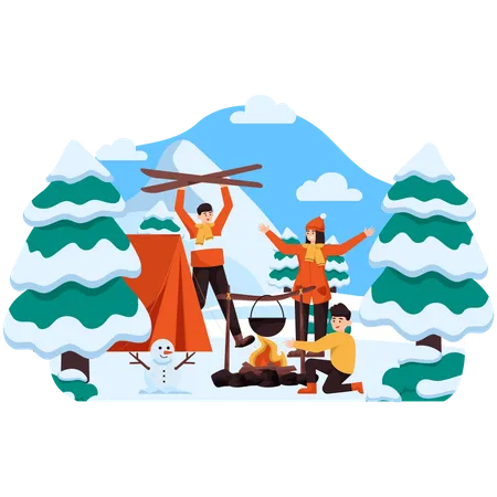 Camp d'hiver  Illustration