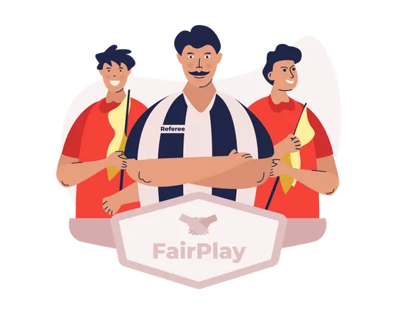 Campagne de fair-play avec un personnage d'arbitre sportif  Illustration