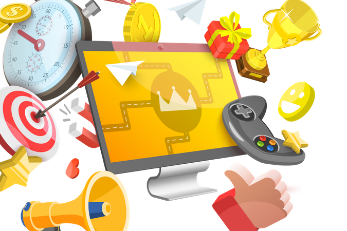 Campagne de gamification en ligne, création de contenu interactif pour engager les clients  Illustration