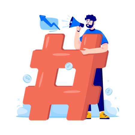 Campagne de hashtag  Illustration