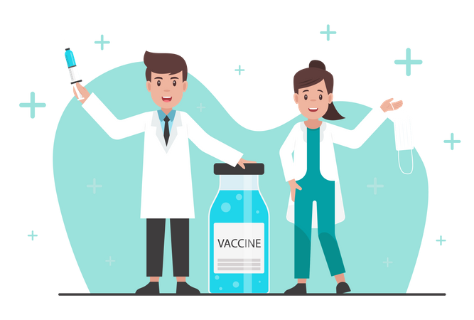 Campagne de vaccination par le médecin  Illustration