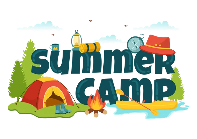 Campamento de verano  Ilustración