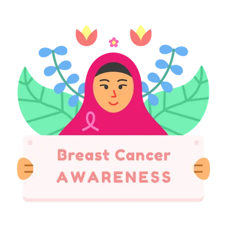 Campaña de concientización sobre el cáncer de mama  Ilustración