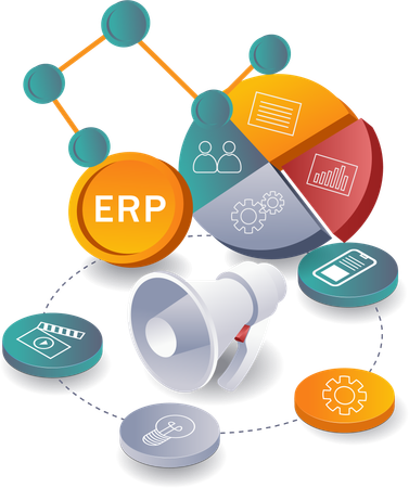 Campaña del sistema ERP para desarrolladores empresariales  Ilustración