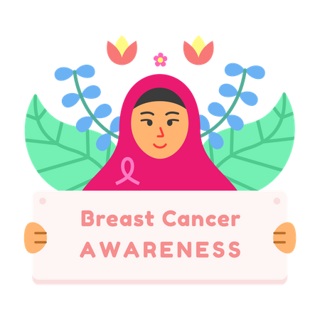 Campanha de conscientização sobre o câncer de mama  Ilustração