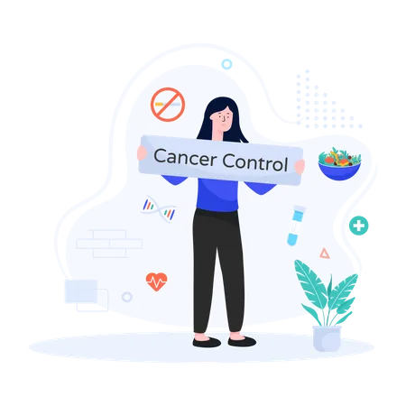 Uma Ilustracao Plana Editavel Da Campanha De Controle Do Cancer Ilustração