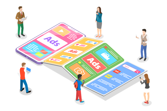 Campanha de marketing digital  Ilustração