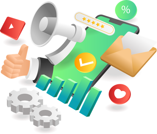 Campanha de marketing empresarial  Ilustração