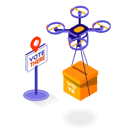 Campanha eleitoral por drone  Ilustração