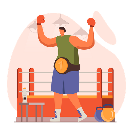 Campeão de boxe  Ilustração