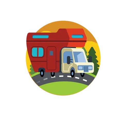 Camper Trailer  Illustration