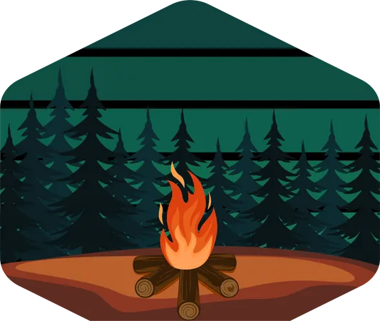 Campfire outdoors Illustration