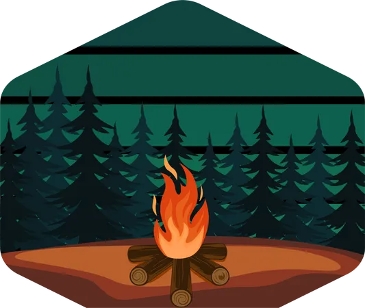 Campfire outdoors  Illustration