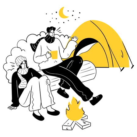 Campfire Storytelling Illustration