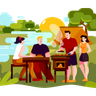 camping picnic illustration free download