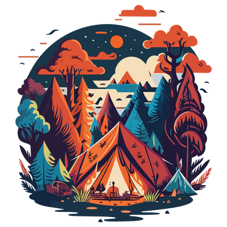 Camping and outdoor  Illustration