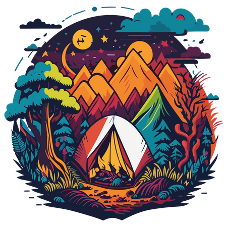 Camping and outdoor activity  Illustration