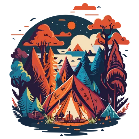 Camping and outdoor  Illustration