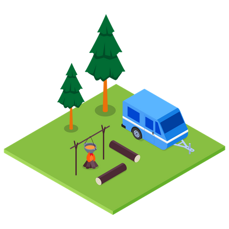 Camping Area  Illustration