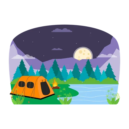 Campamento de aventuras  Ilustración