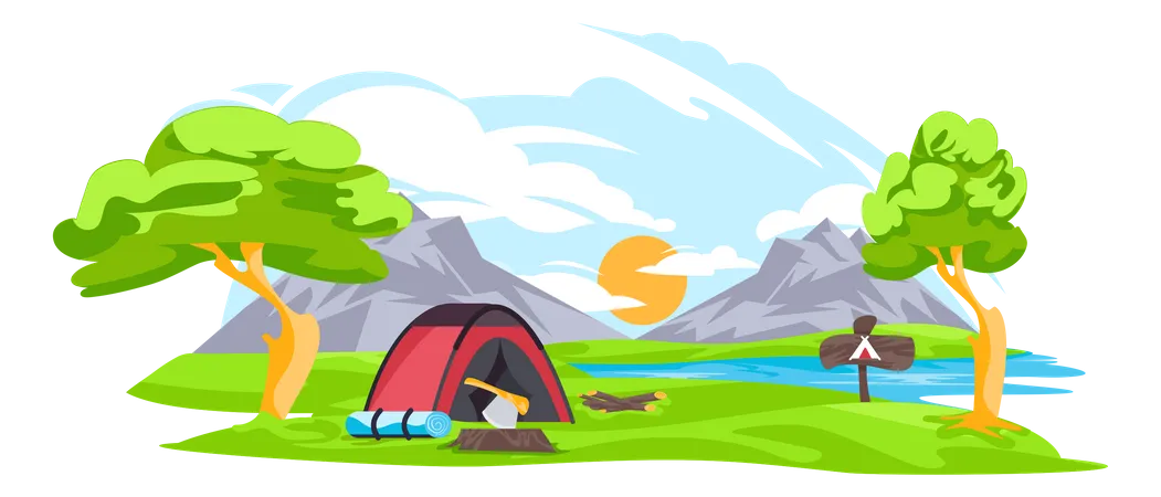 Camping d'aventure  Illustration