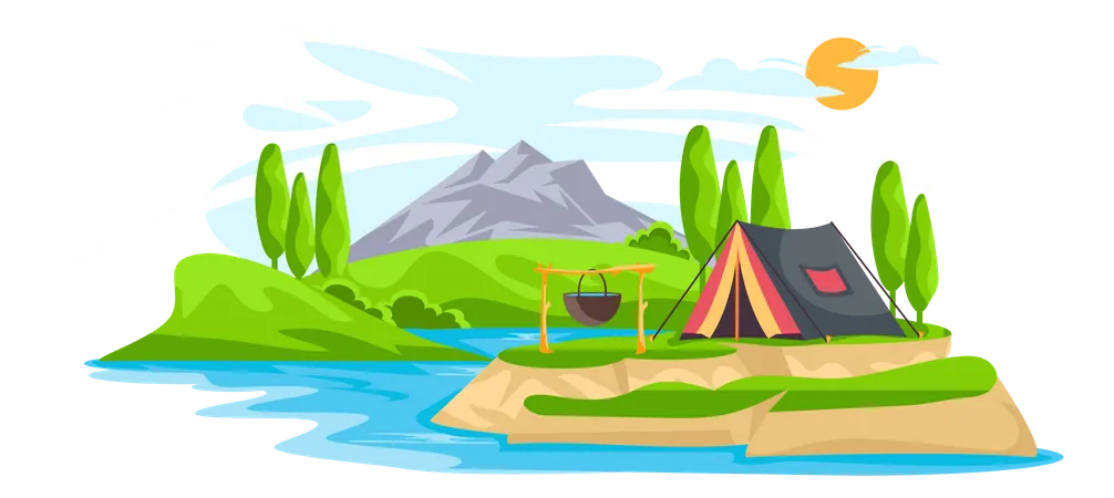 Camping d'aventure  Illustration