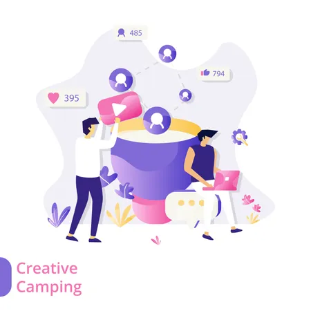 Camping créatif  Illustration