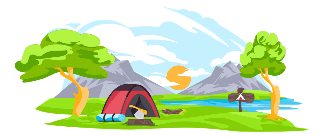 Campamento de aventura  Ilustración