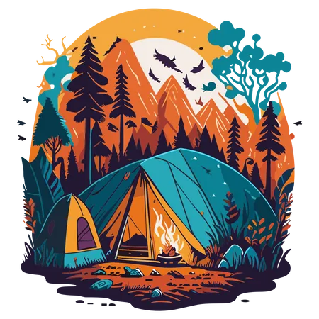 Campamento de verano  Ilustración