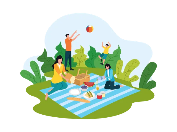 Camping d'été  Illustration