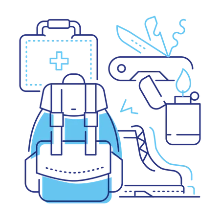 Camping equipments  Illustration