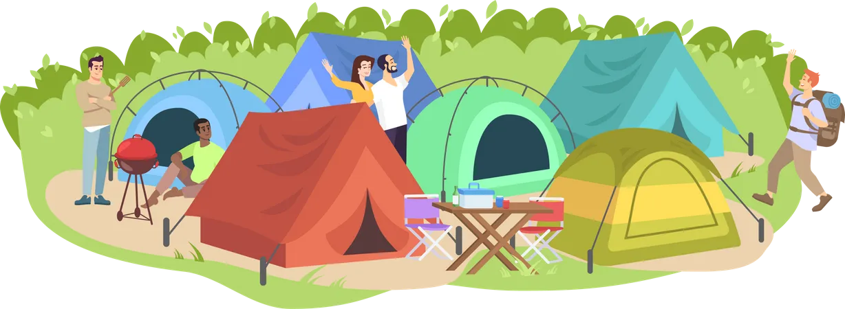 Camping festival Illustration