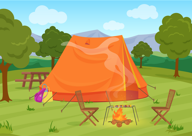 Camping  Illustration