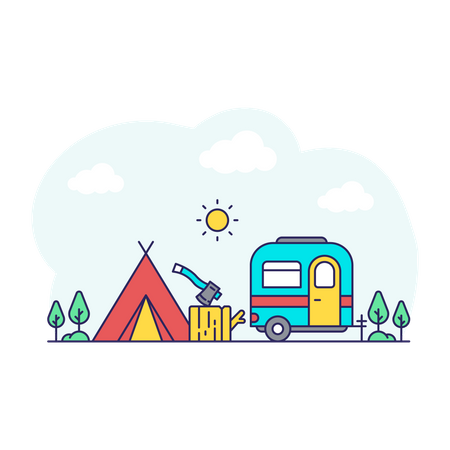 Camping  Illustration