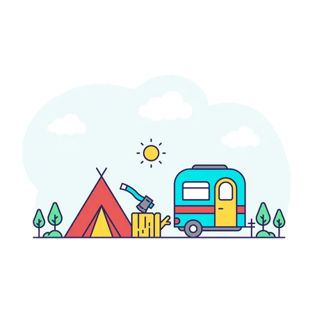 Camping  Illustration