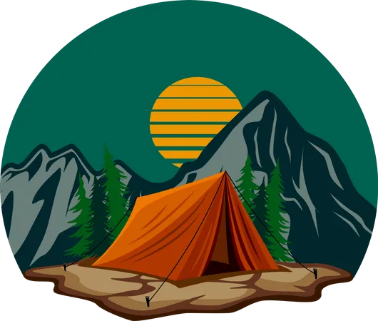 Camping outdoors  Illustration