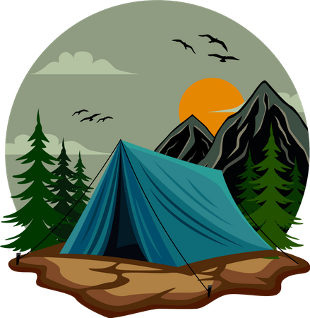 Camping outdoors  Illustration