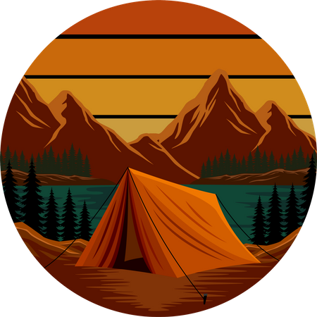 Camping outdoors Illustration