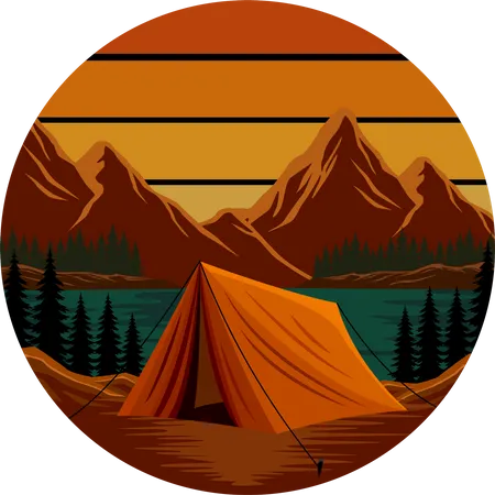 Camping outdoors Illustration