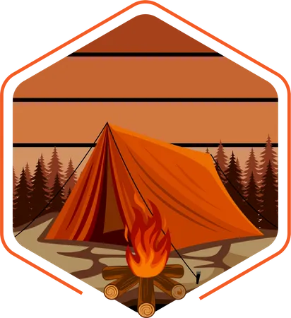 Camping outdoors adventure Illustration
