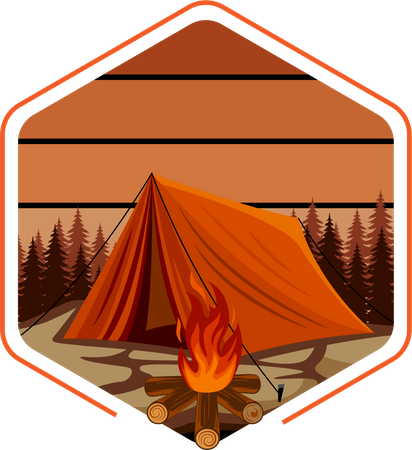 Camping outdoors adventure  Illustration