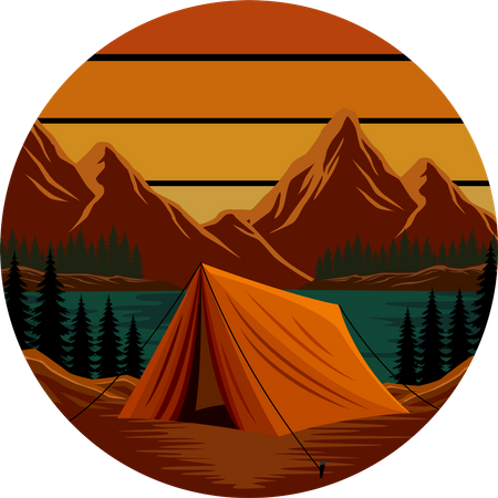 Camping outdoors  Illustration