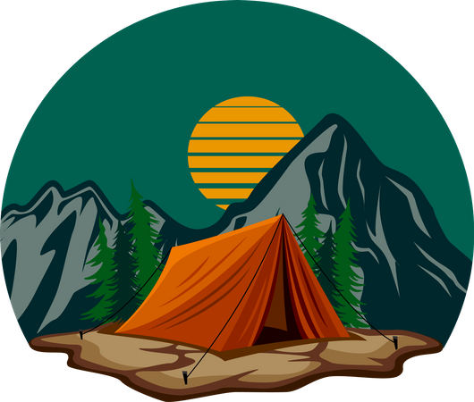 Camping outdoors  Illustration
