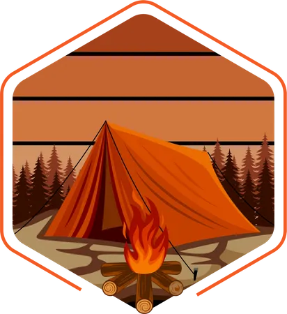 Camping aventure en plein air  Illustration