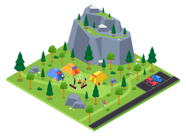 Camping site Illustration